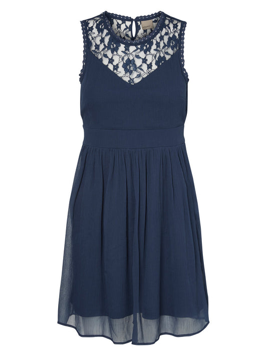 Embroidered Navy Blue Dress