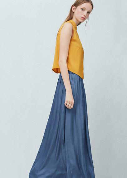 Long Chiffon Skirt - Blue
