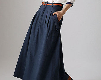 Navy Blue Maxi Skirt