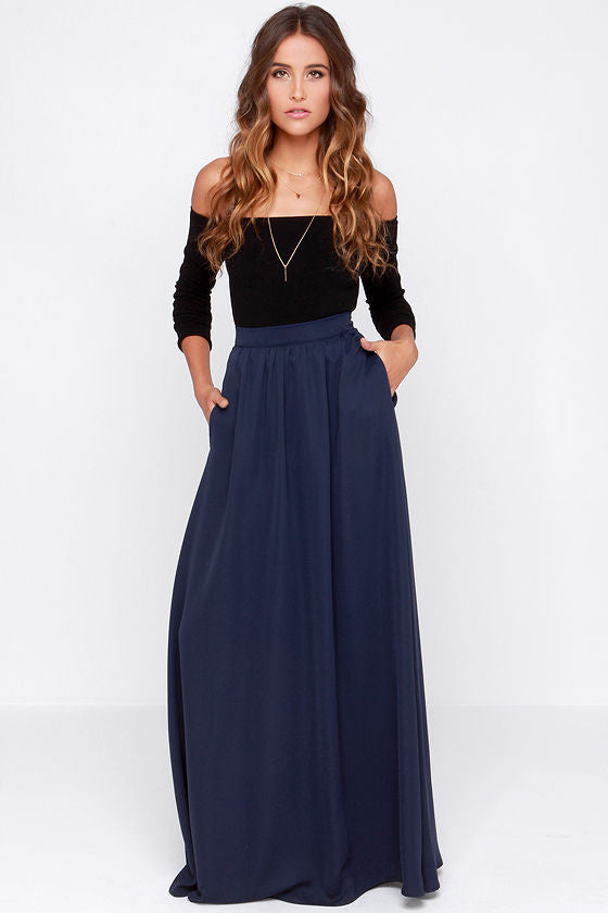 Navy Blue Hippy Skirt